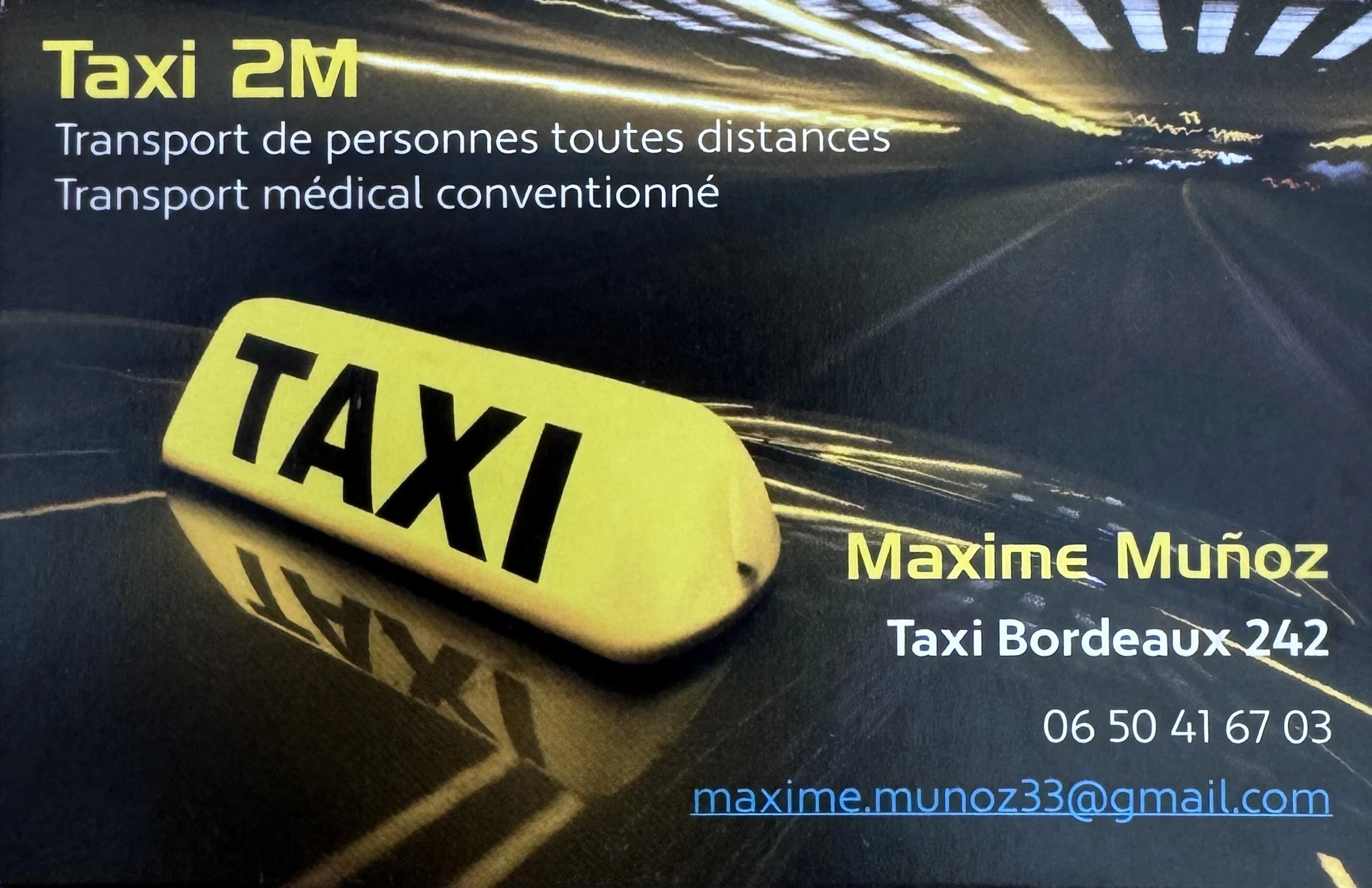 Taxi 2M à Guillos - Transport de personnes toutes distances, gare/aéroport centre ville, et transports médicalisés CPAM vers les hôpitaux etc